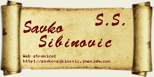 Savko Sibinović vizit kartica